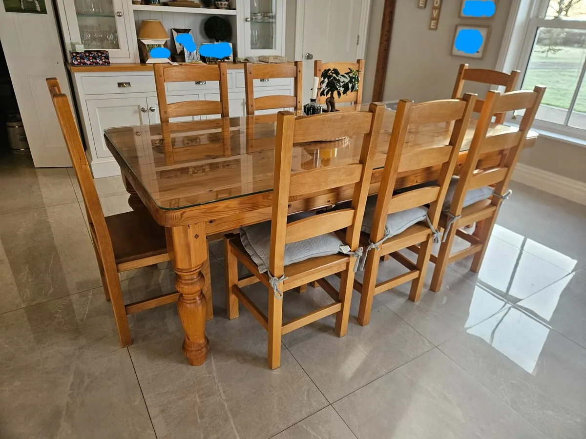 Solid Oak Kitchen Table and Chairs Set - Image 4