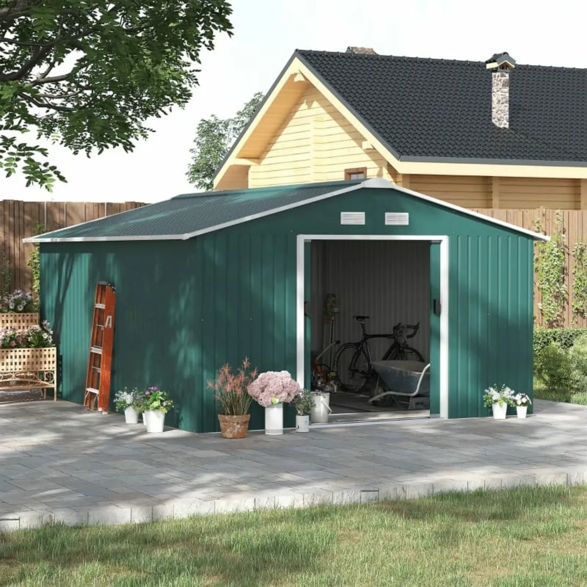 Garden Shed Storage 12ft x 11ft Large Steel Metal - Image 3