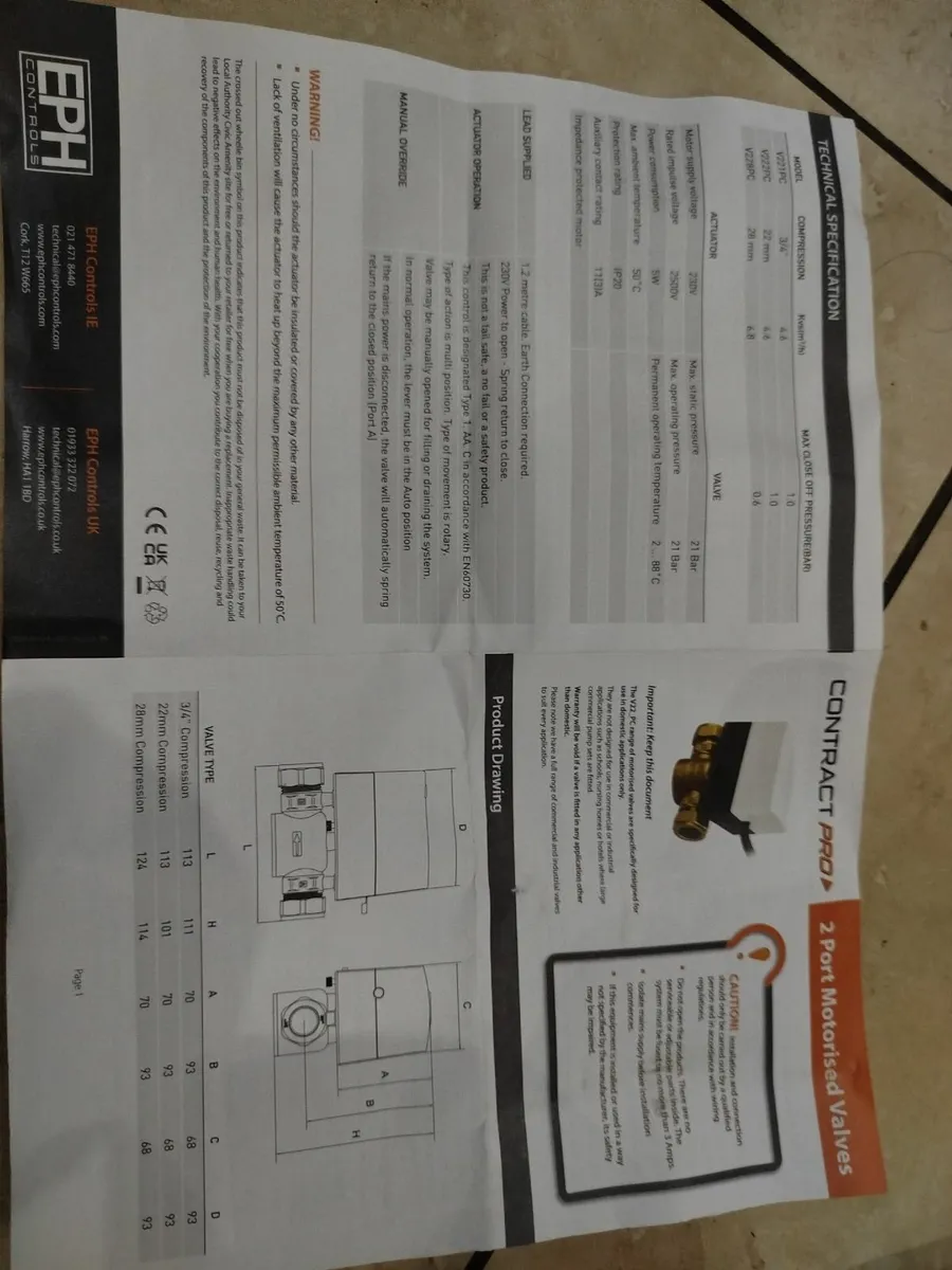 motorised  valves  28mm / 1" - Image 3