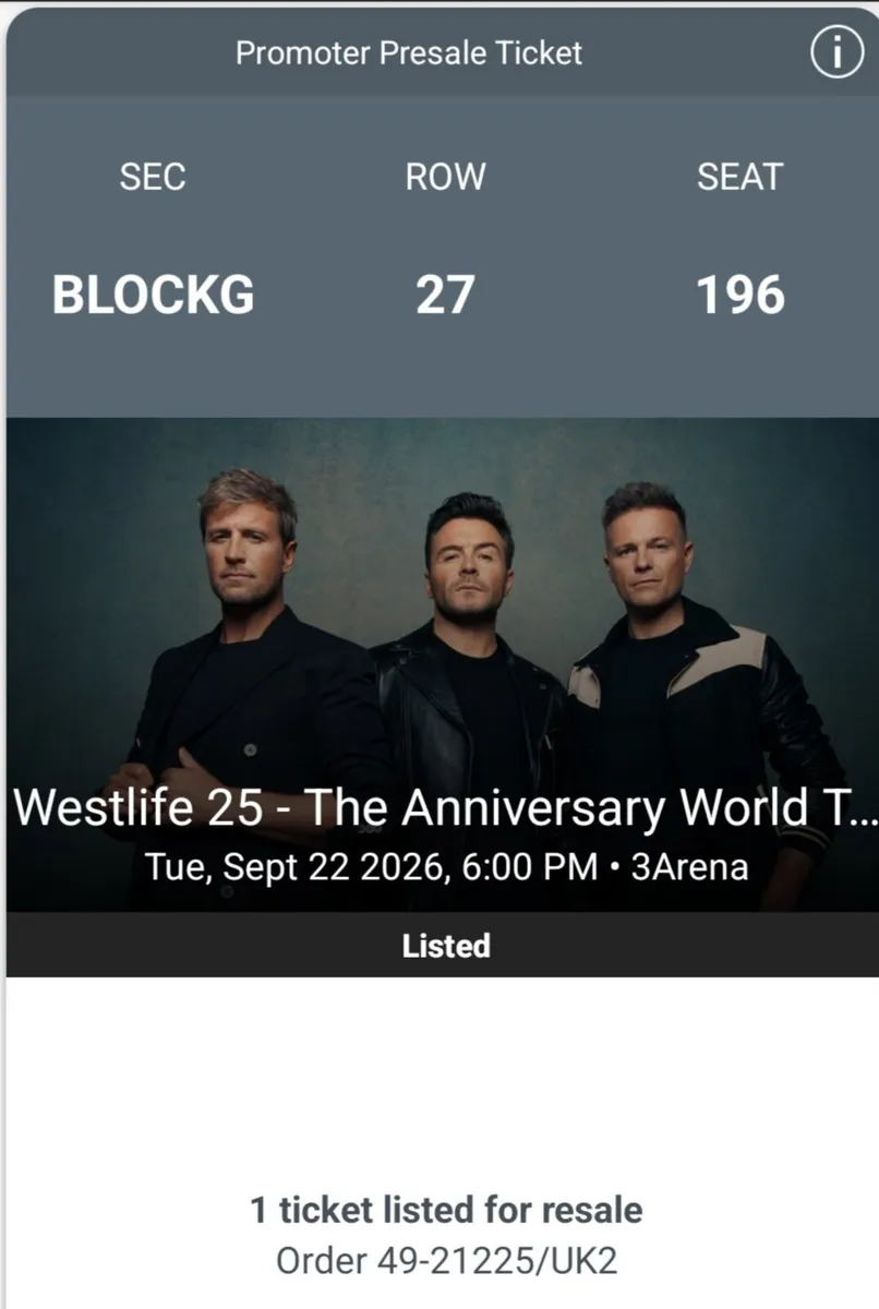 Westlife ticket
