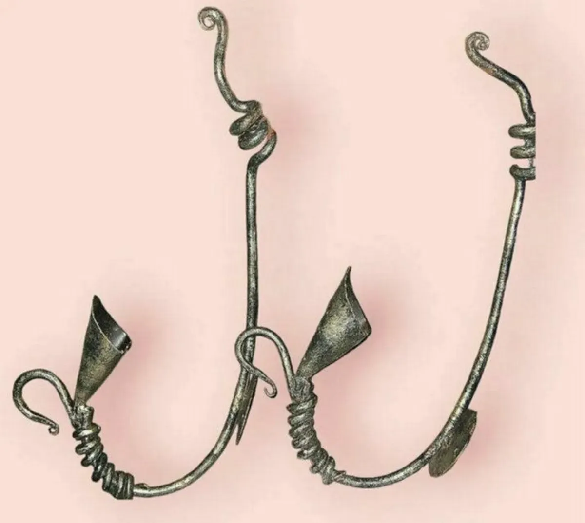 Vintage Pair Iron Candle Wall Sconces - Image 2