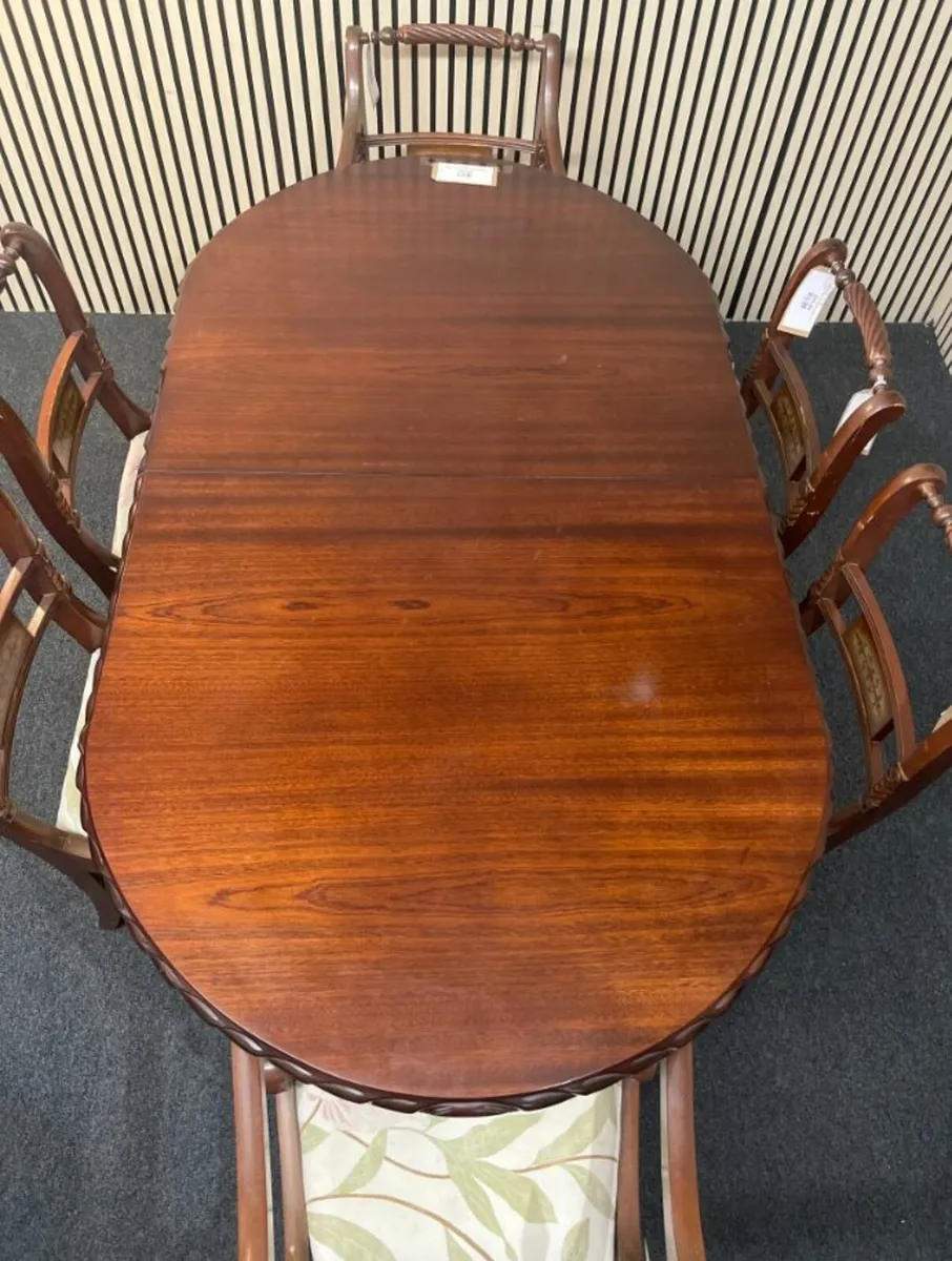 Large mahogany dining set with chairs @ CJM - Image 2