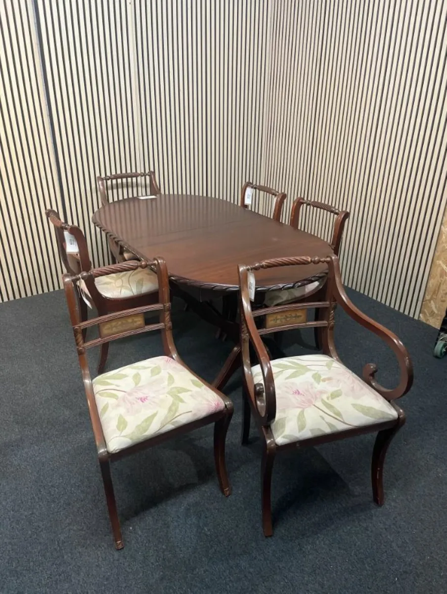 Large mahogany dining set with chairs @ CJM - Image 3