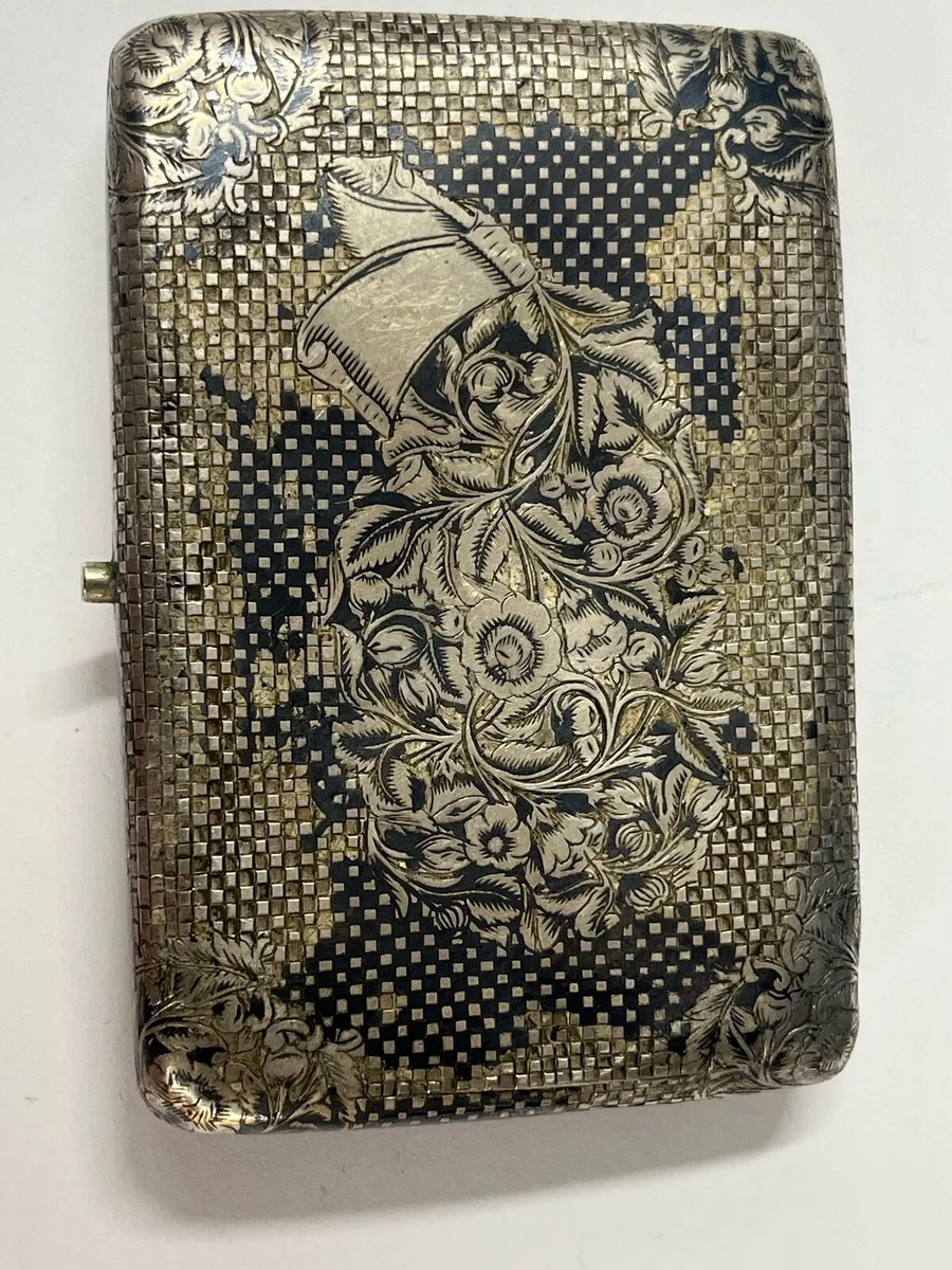 Antique silver and Niello cigarette case. - Image 3