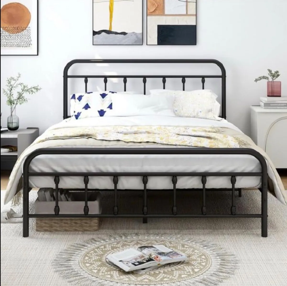 King Size Bed Frame with Headboard and Footboard S - Image 2