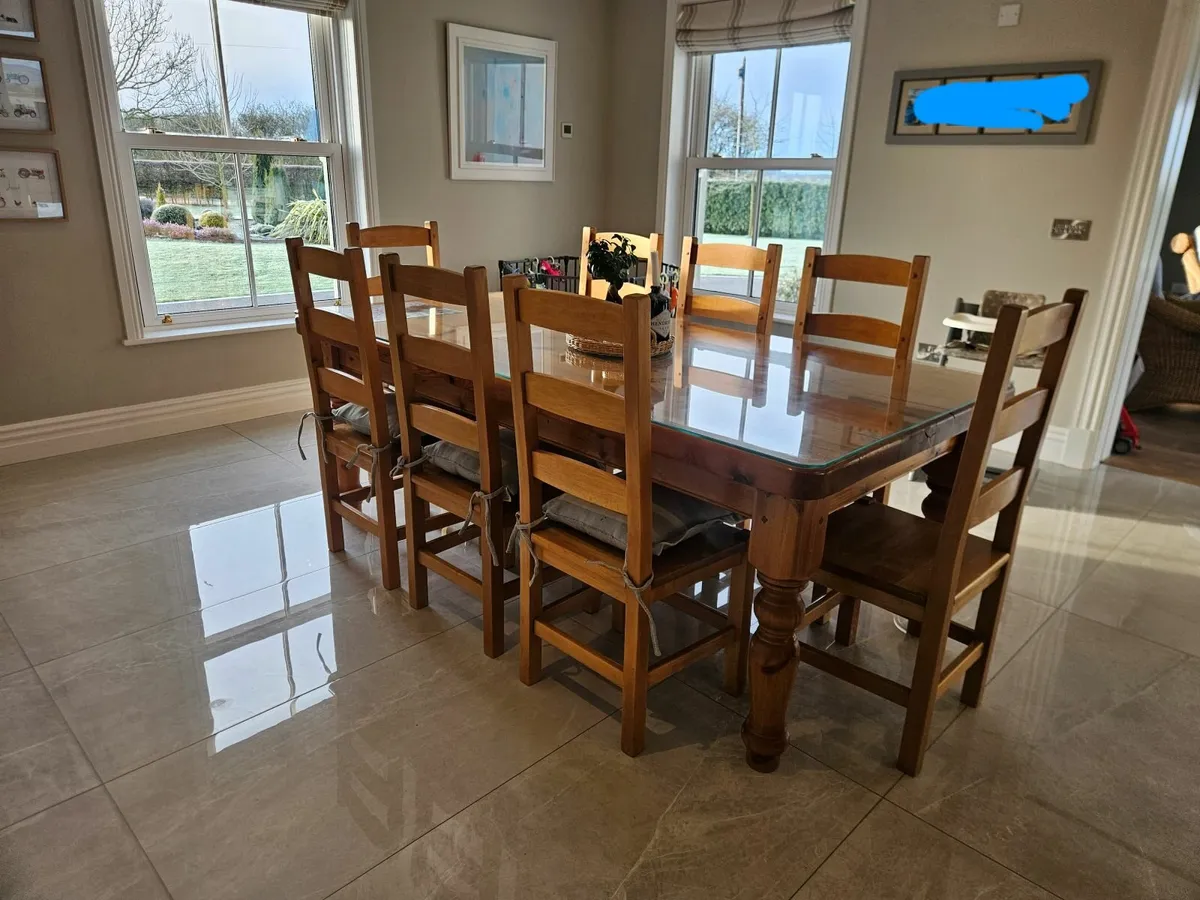 Solid Oak Kitchen Table and Chairs Set - Image 1