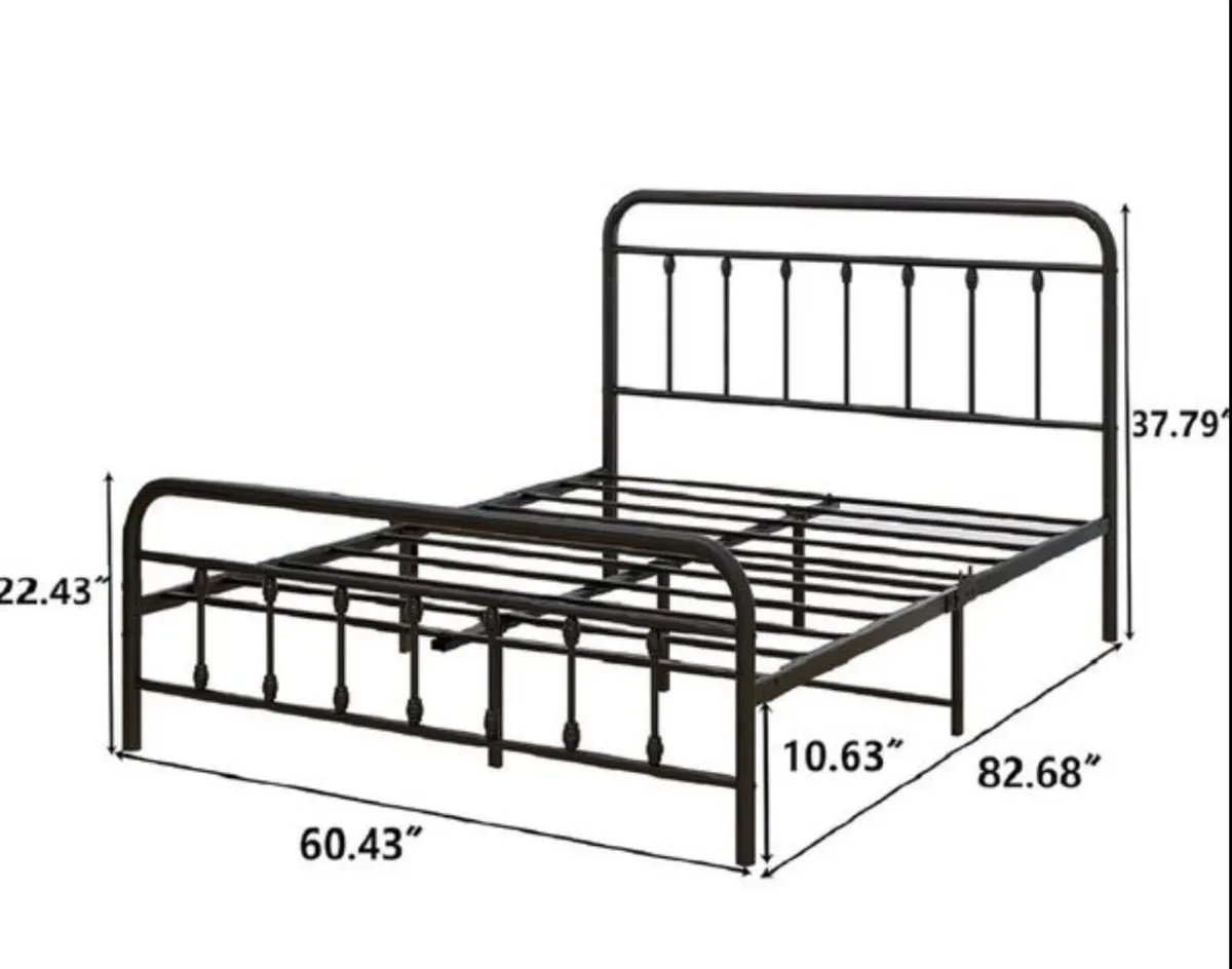 King Size Bed Frame with Headboard and Footboard S - Image 2