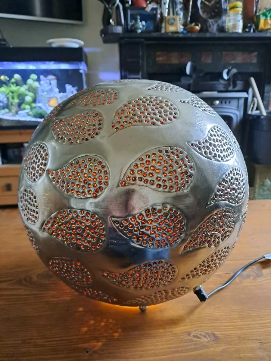 Large silver spherical lamp - Image 2