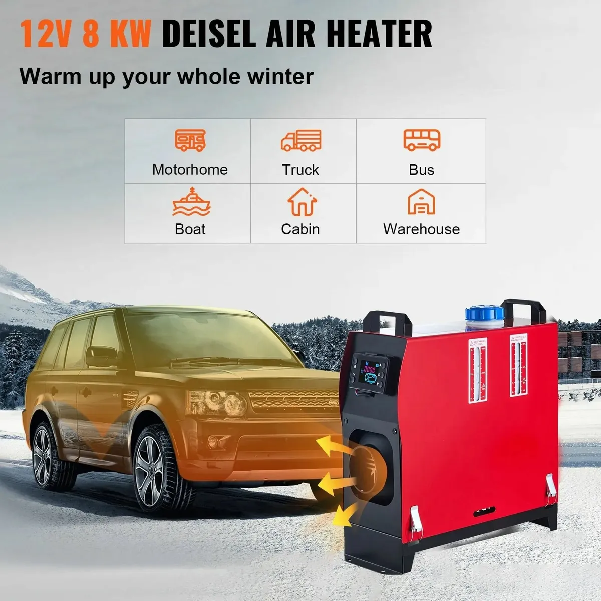 8KW 12V Diesel Heater  with LCD Switch & Remote - Image 3