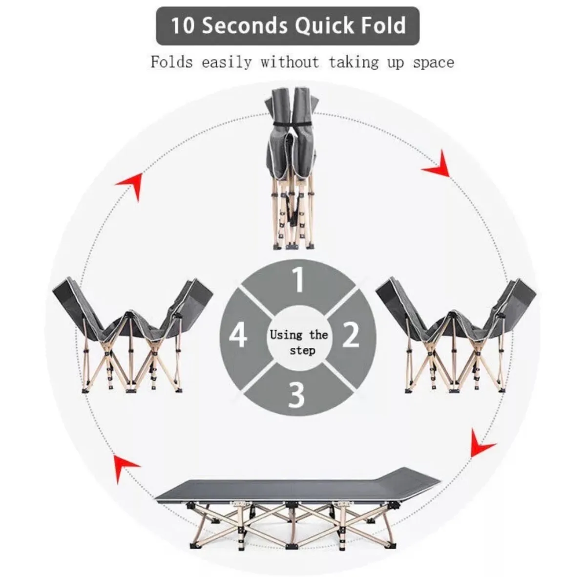 NEW Portable Folding Bed with Mattress - Image 3