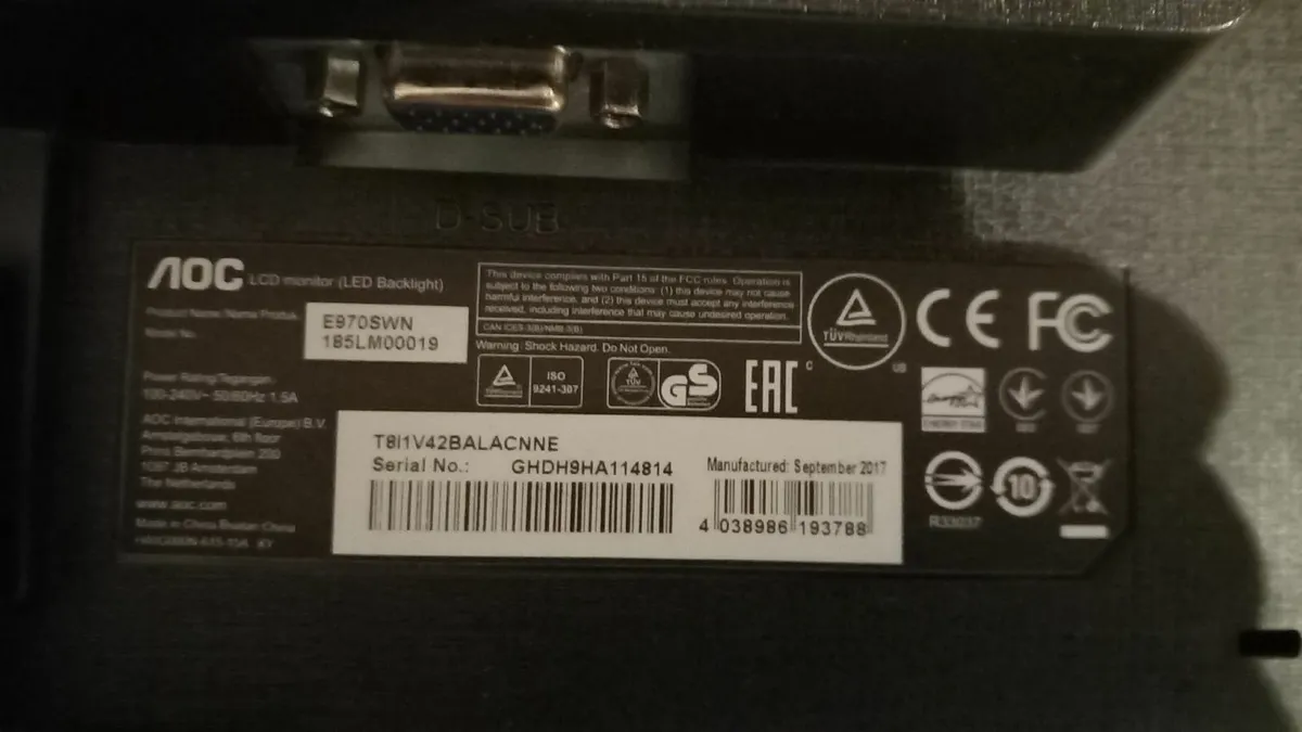 3 x AOC LED18" Monitors - Image 2