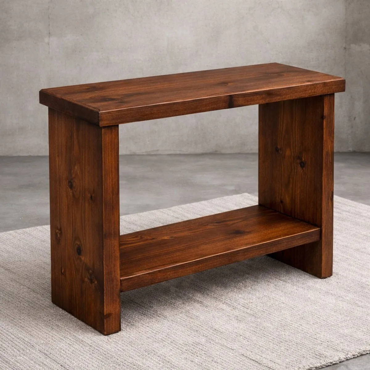 Handmade Solid Wood Sofa Side Table - Image 3