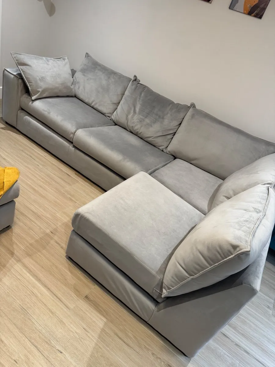 DFS Corner Sofa + Matching Footstool – Excellent C - Image 1