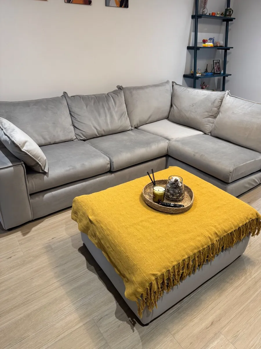 DFS Corner Sofa + Matching Footstool – Excellent C - Image 4