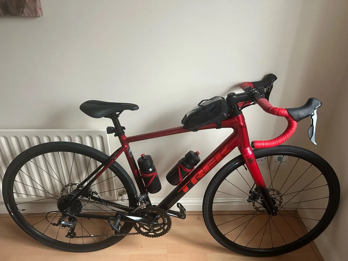 Trek Domane Road Bike - Black / Red - Image 1