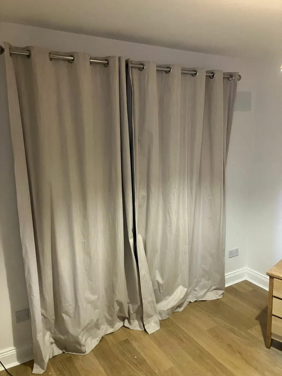 BEIGE LONG DROP CURTAINS - Image 1