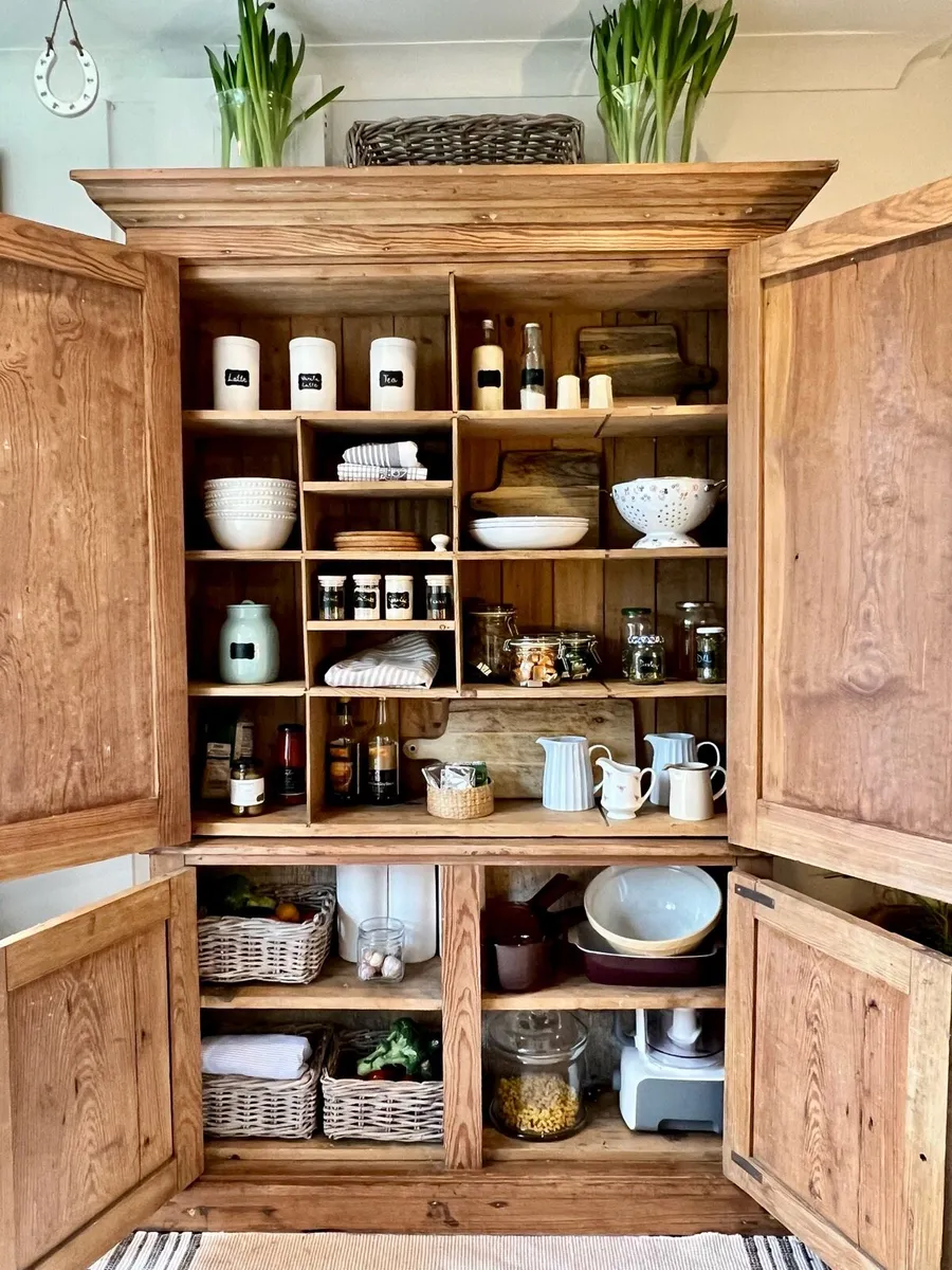 Antique pine kitchen pantry - Image 1