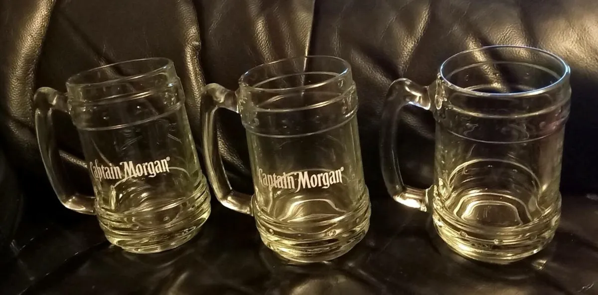 Three Captain Morgan Glass Tankards - Image 1