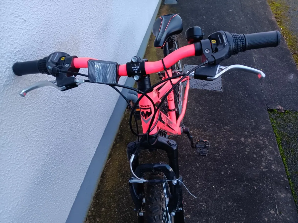 Bike Team GX24 18-Speed Mountain Bike in pink. - Image 1