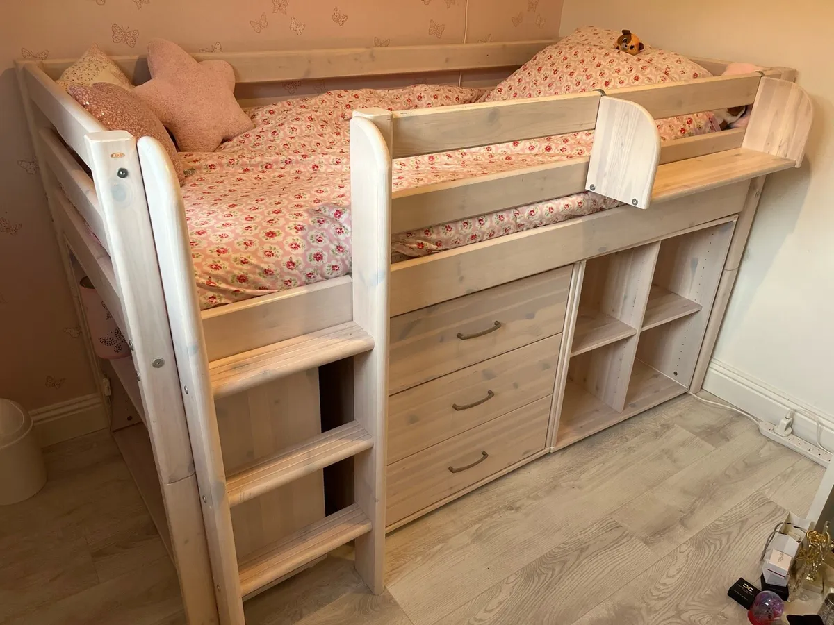 Flexa Mid-High White Washed Bed - Image 1