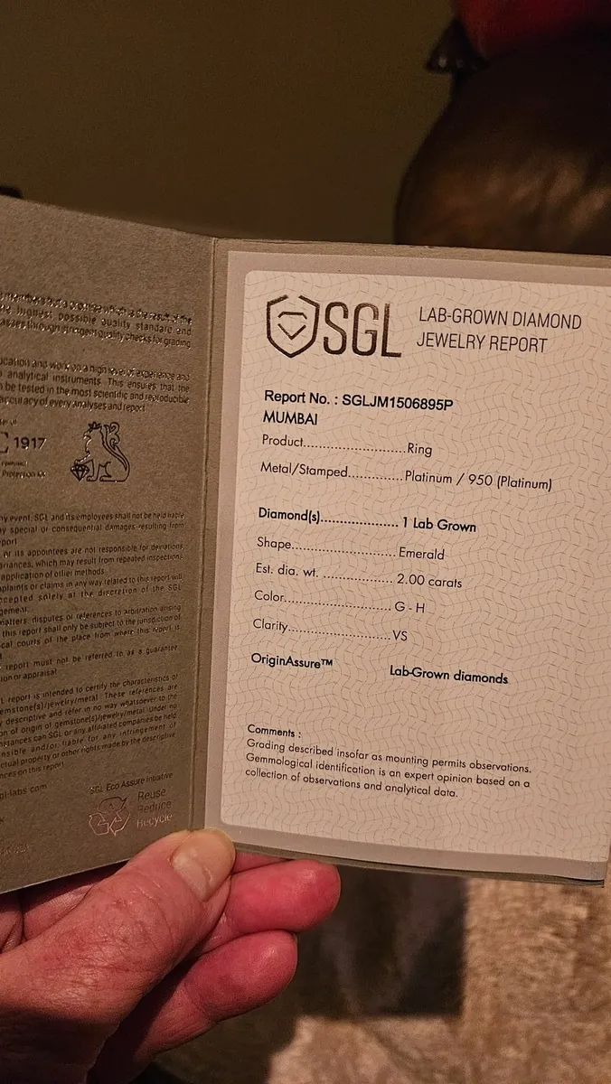 2ct Lab Grown Diamond Solitaire Ring - Image 2