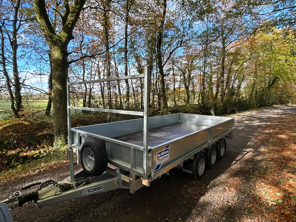 New Ifor Williams 14x6.6 Tri Axle Dropside Trailer - Image 4