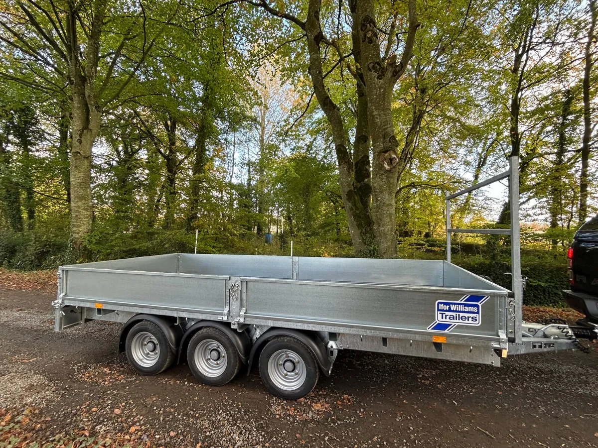 New Ifor Williams 14x6.6 Tri Axle Dropside Trailer - Image 1