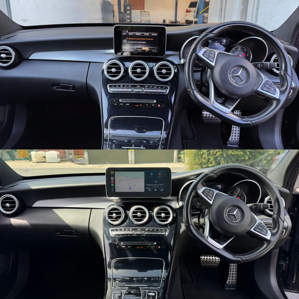 Mercedes C Class Android Carplay screen radio