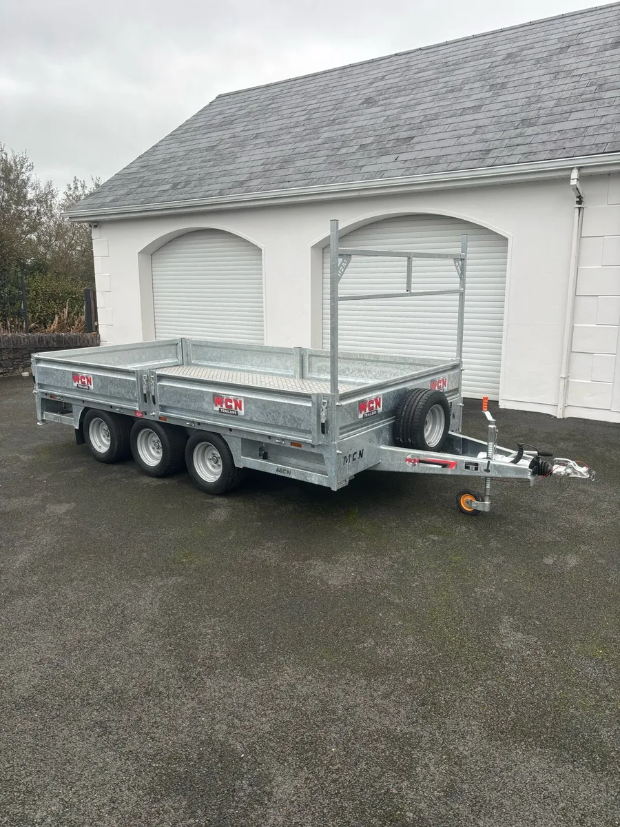 MCN Trailers 12ft Tri axle Flatbed builder trailer - Image 1