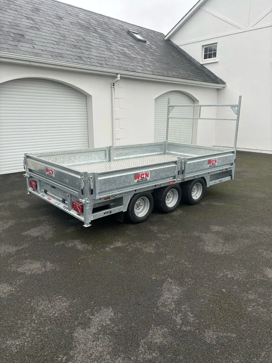 MCN Trailers 12ft Tri axle Flatbed builder trailer - Image 3