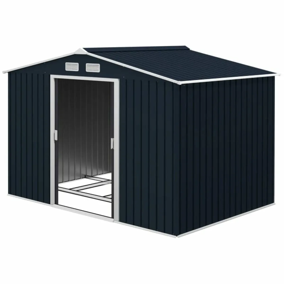 9 x 6FT Metal Shed Roofed Garden Shed Outdoor Stor - Image 3