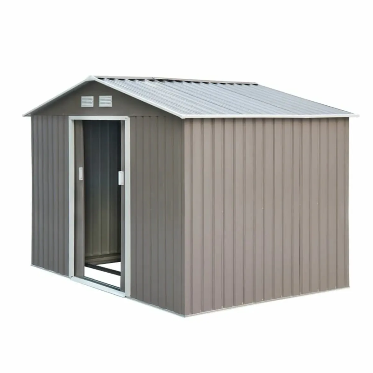 9 x 6FT Outdoor Garden Roofed Metal Storage Shed T - Image 2