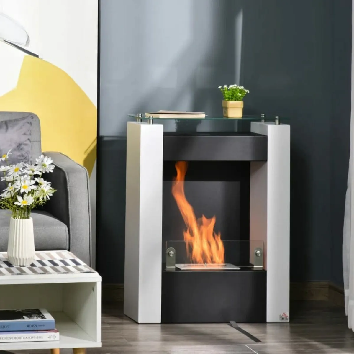 Freestanding Ethanol Fireplace with Tempered Glass - Image 3