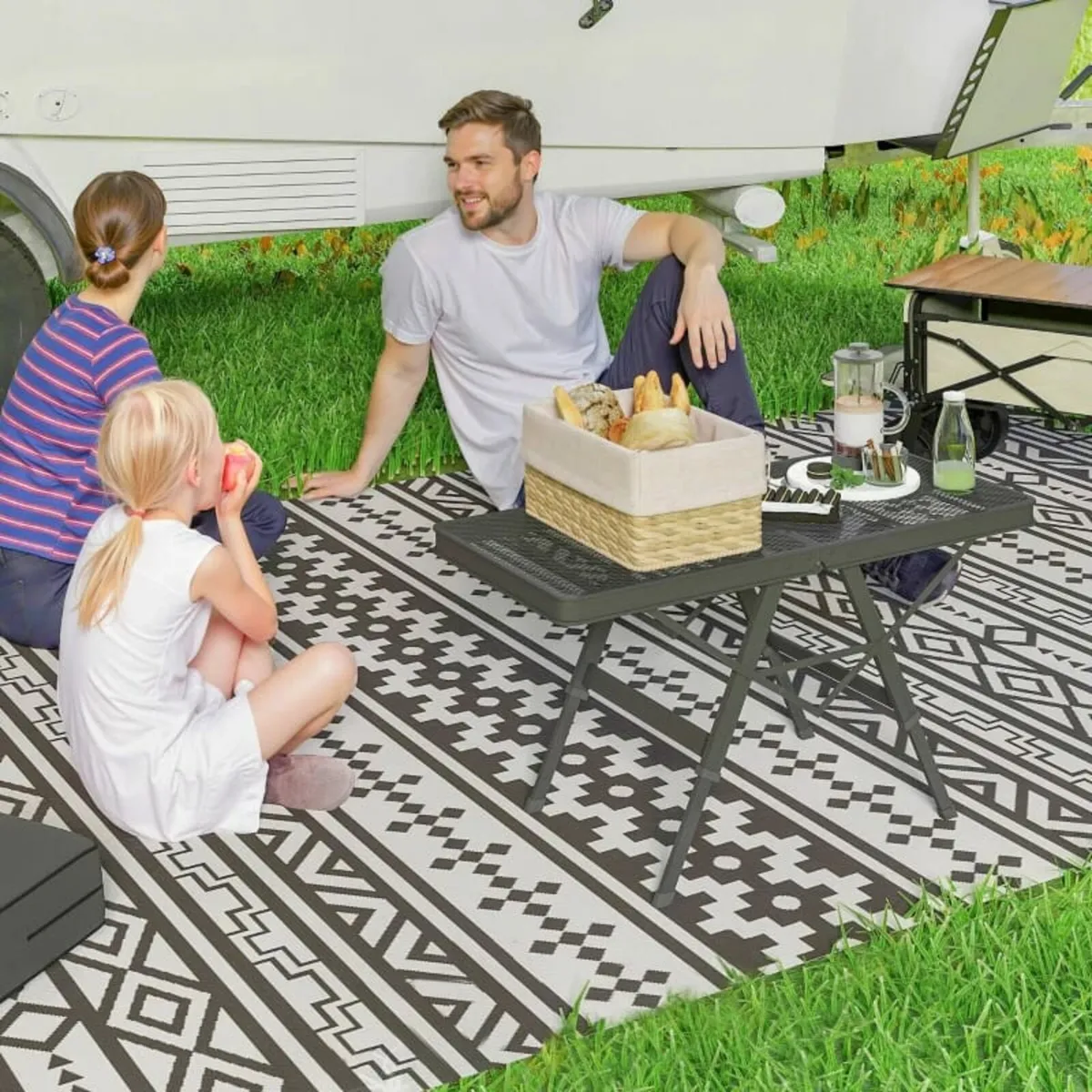 3 ft Folding Camping Table w/ Adjustable Heights, - Image 3