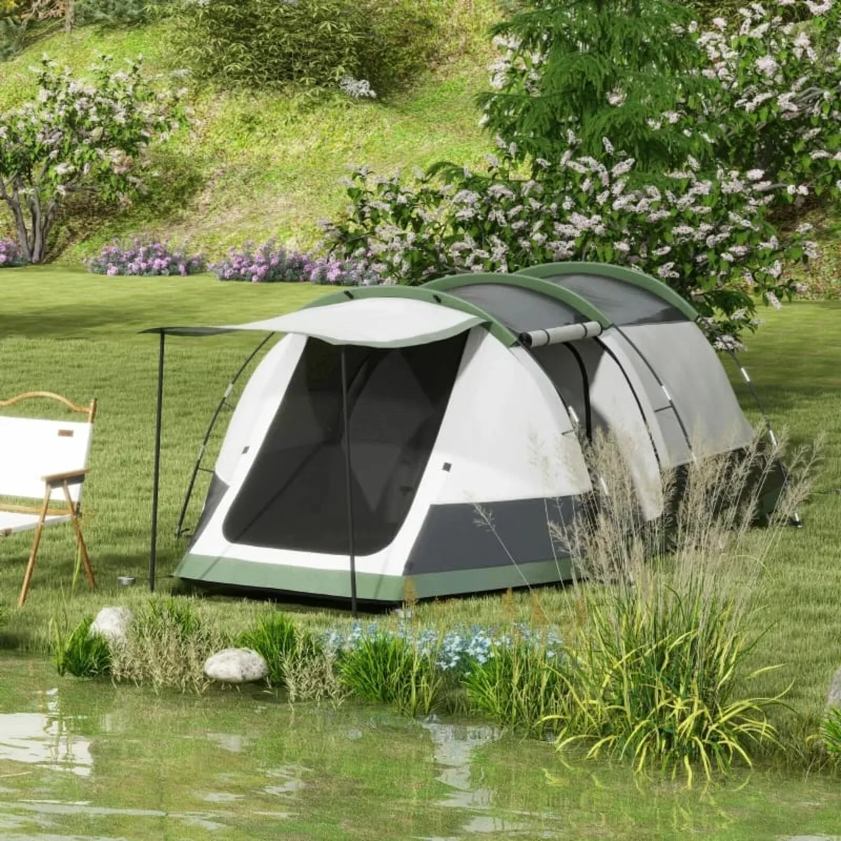 Three-Man Camping Tent, with Two Rooms and Porch - - Image 2