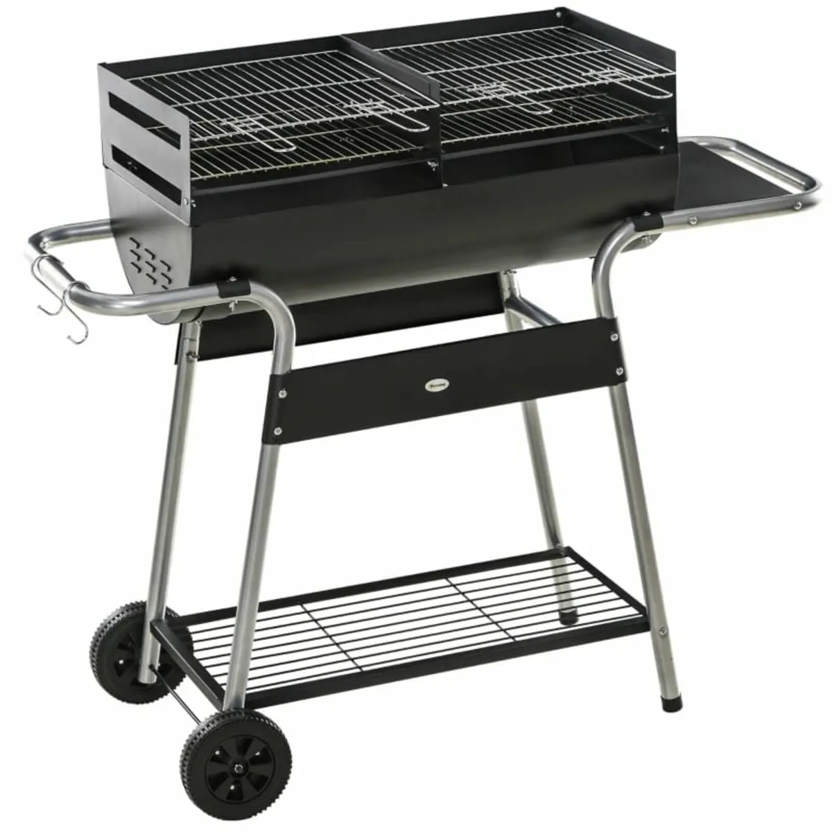 Charcoal Barbecue Grill BBQ Trolley - with Double - Image 1
