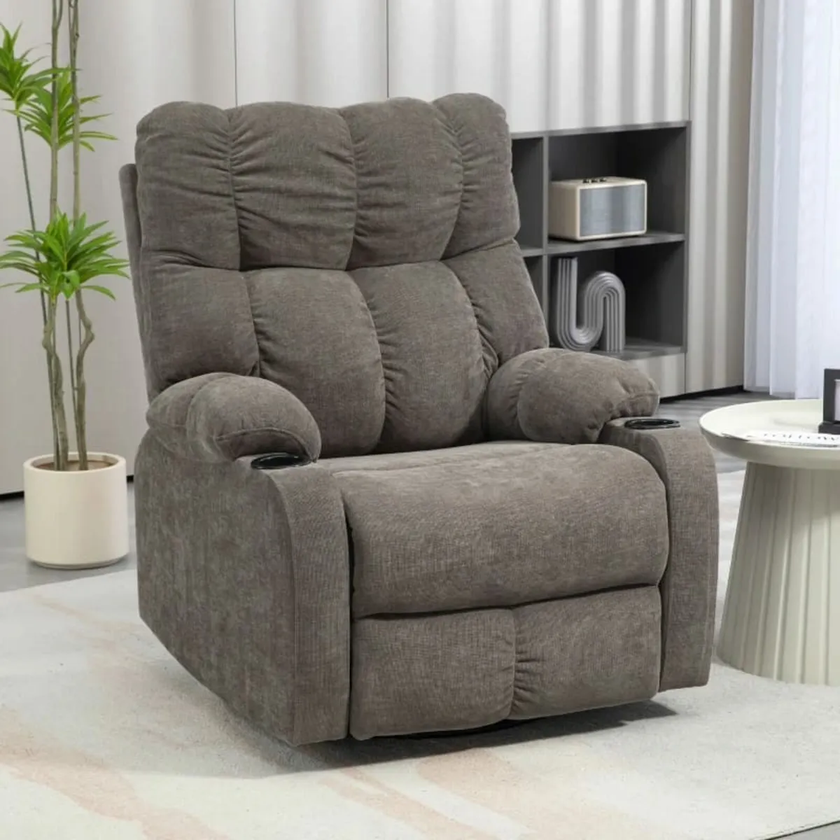 Recliner with Footrest, Reclining Chair, Swivel, u - Image 1