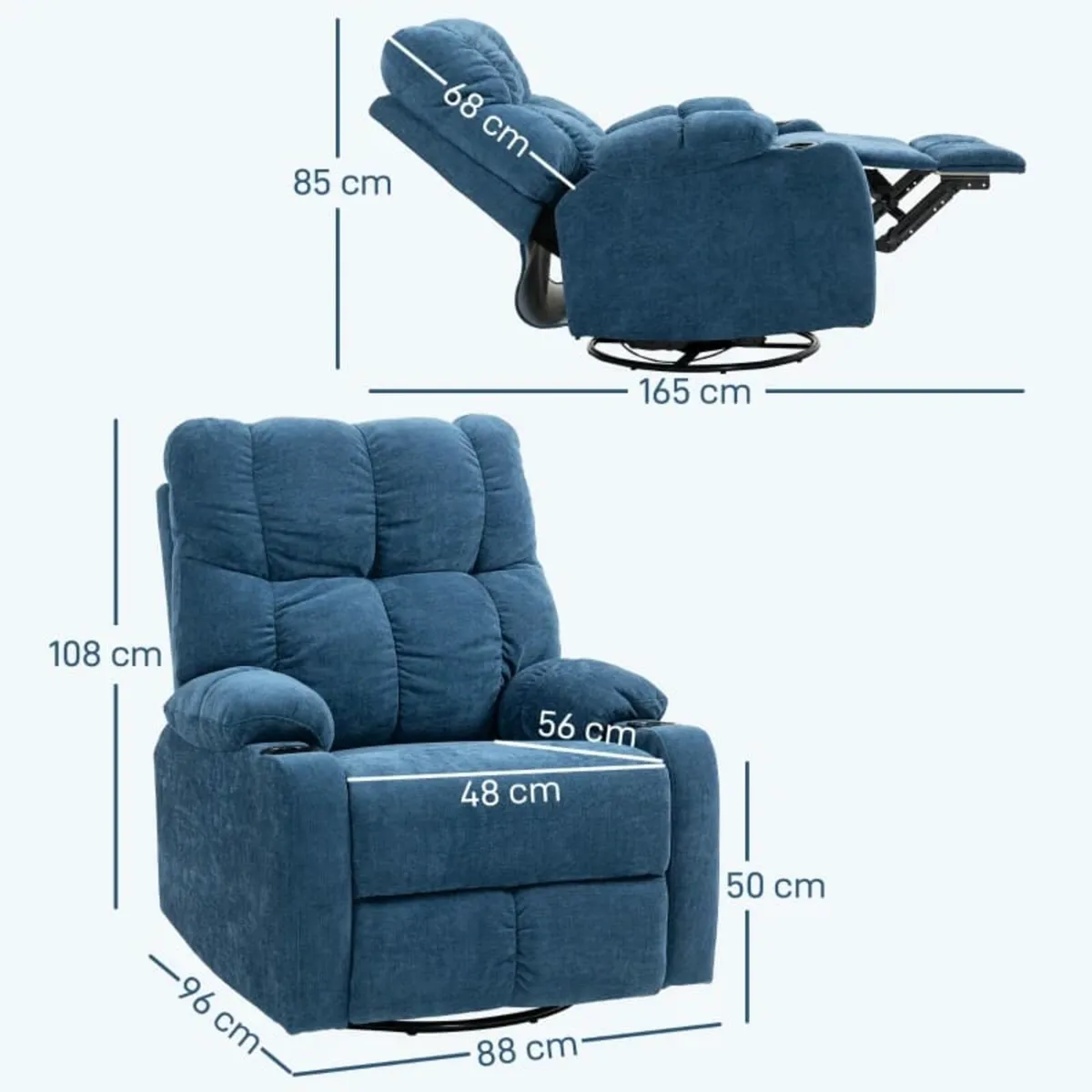 Footrest, Reclining Chair, Swivel, up to 150 kg, S - Image 4