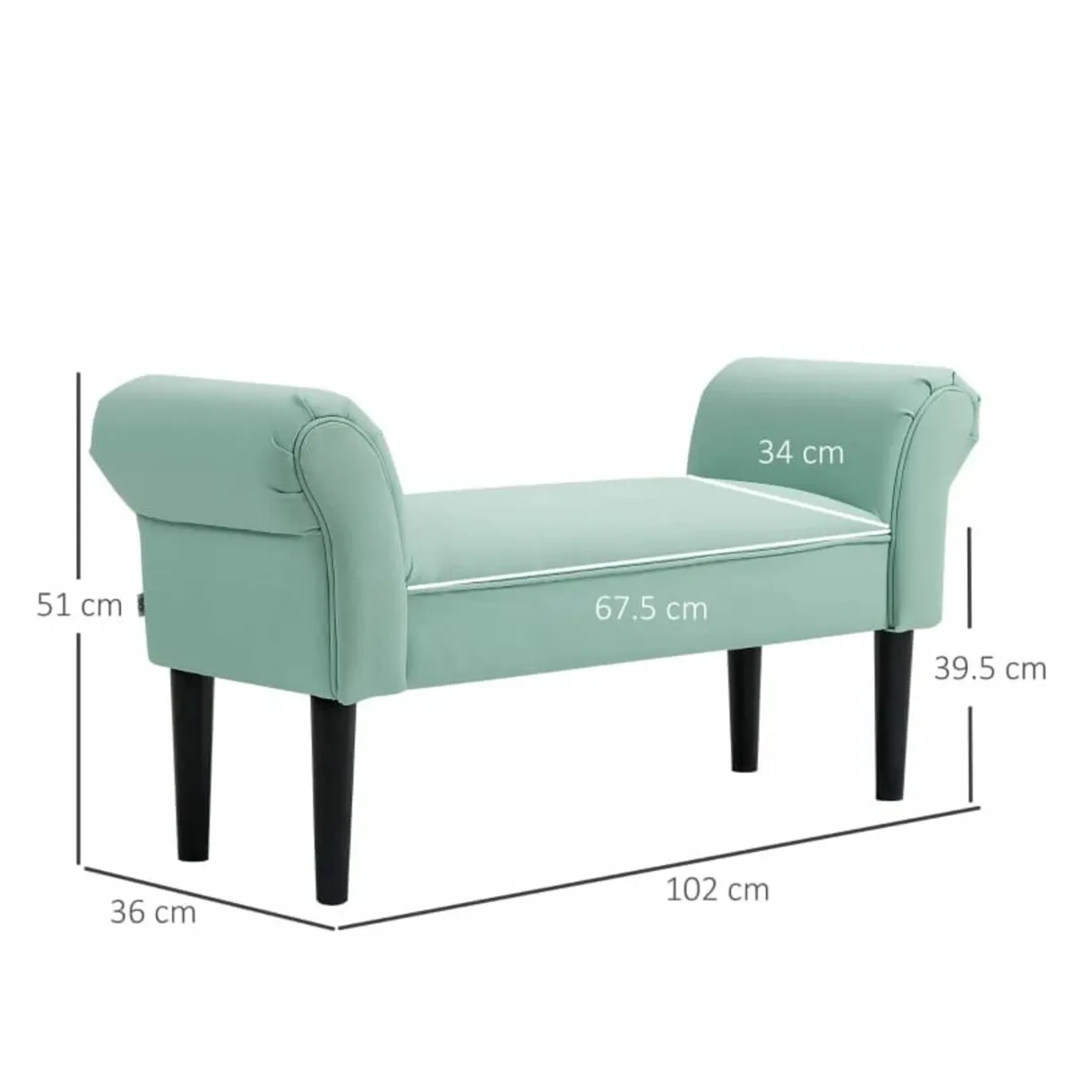 Padded Bench for Bedroom and Hallway, supports up - Image 4