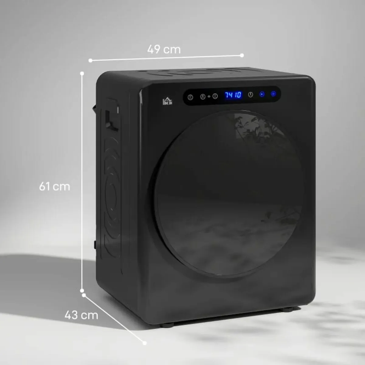 4kg Compact 40-60℃ Tumble Dryer - Black - Image 4