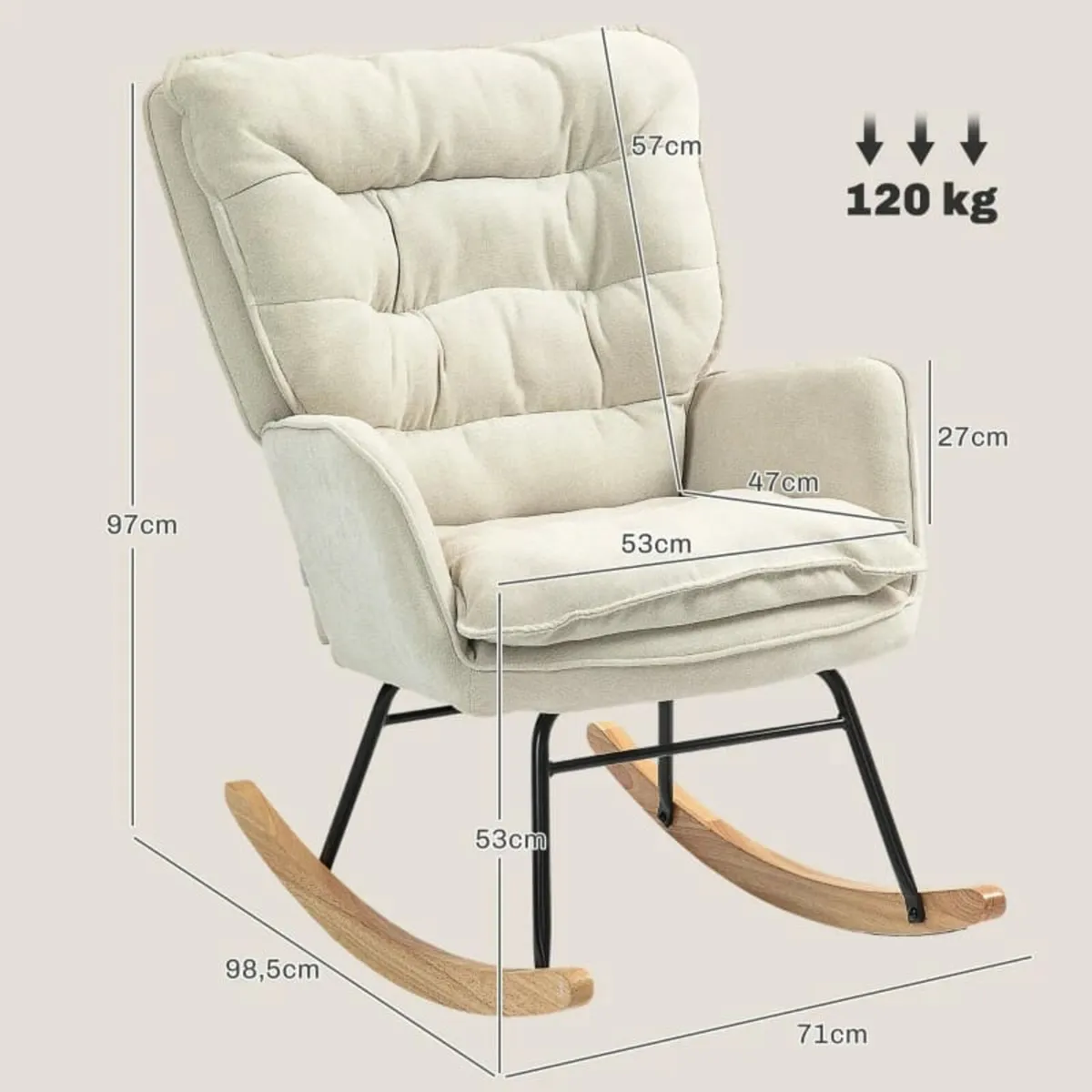 chair, wide seat, high backrest, beech wood frame, - Image 4