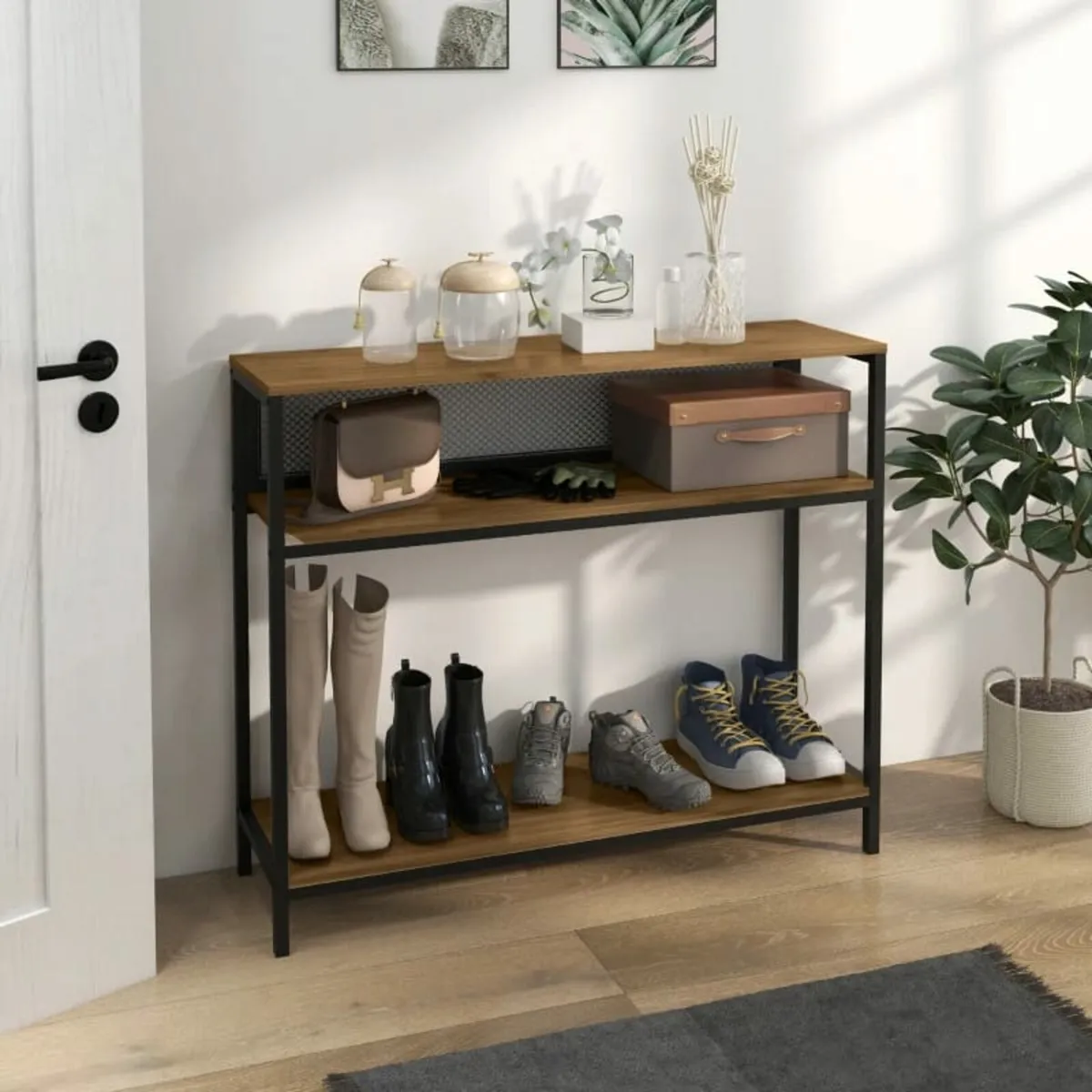 Sideboard Console Table Hall Shelf, Industrial Des - Image 4