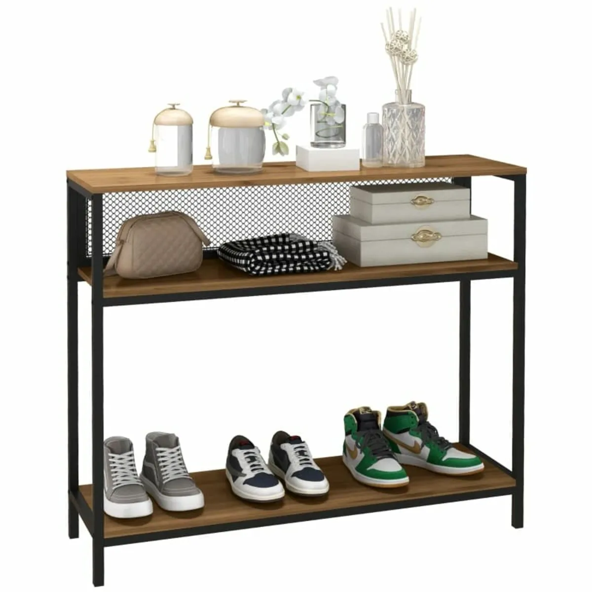 Sideboard Console Table Hall Shelf, Industrial Des - Image 3