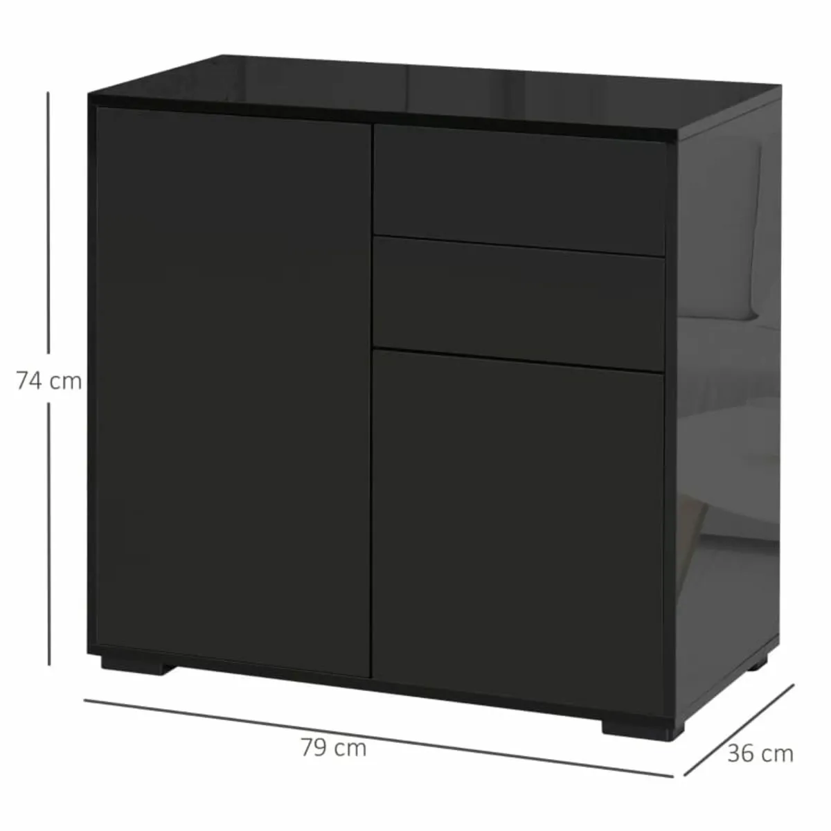 Storage cabinet with 2 drawers, 2 doors, with anti - Image 4
