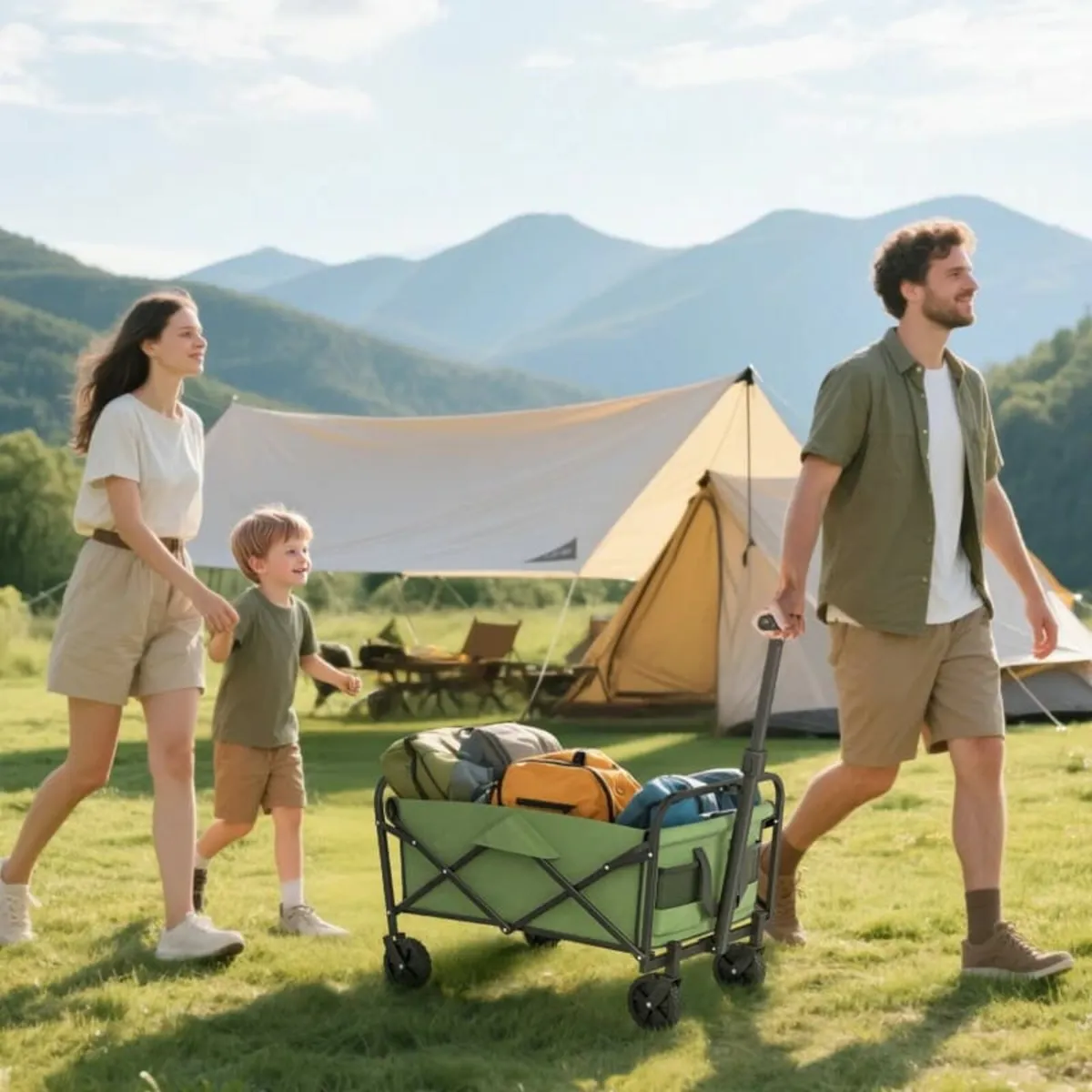 62L Festival Trolley on Wheels, Garden Folding Tro - Image 4