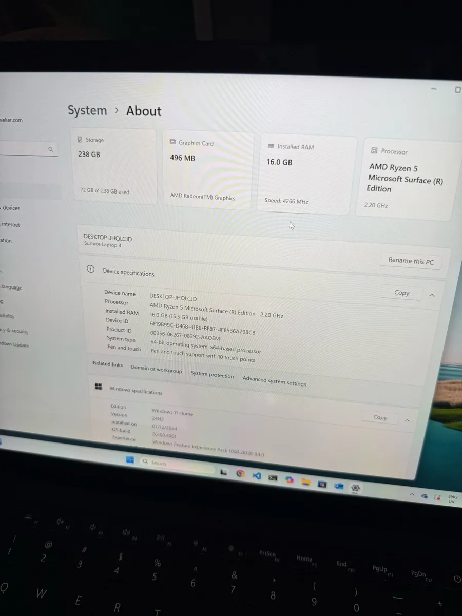 Microsoft Surface Laptop 4 - AMD Ryzen 5, 16GB - Image 3