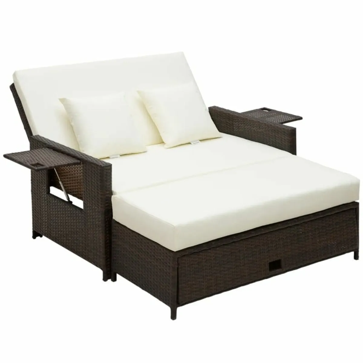 2-Seater Day Bed 8mm Rattan Cube Garden Furniture - Image 3