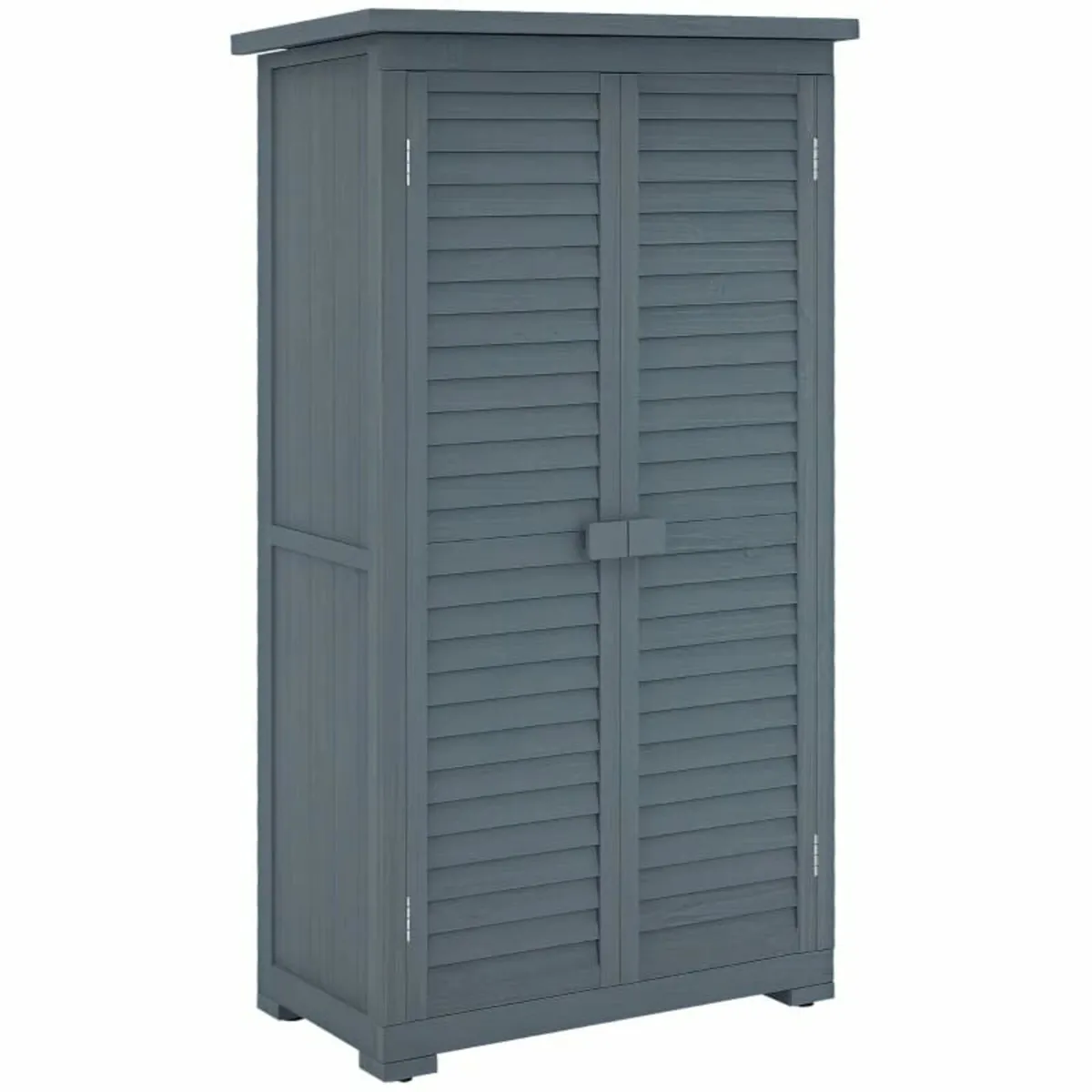 39.5 x 79cm Fir Wood Garden Shed - Grey - Image 1