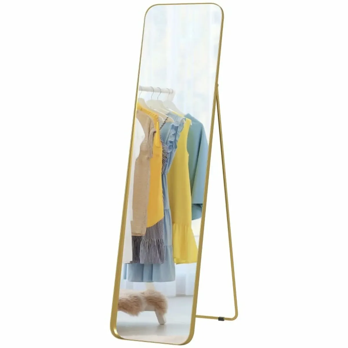 40 x 160 cm Rectangular Full Length Mirror - Gold - Image 1