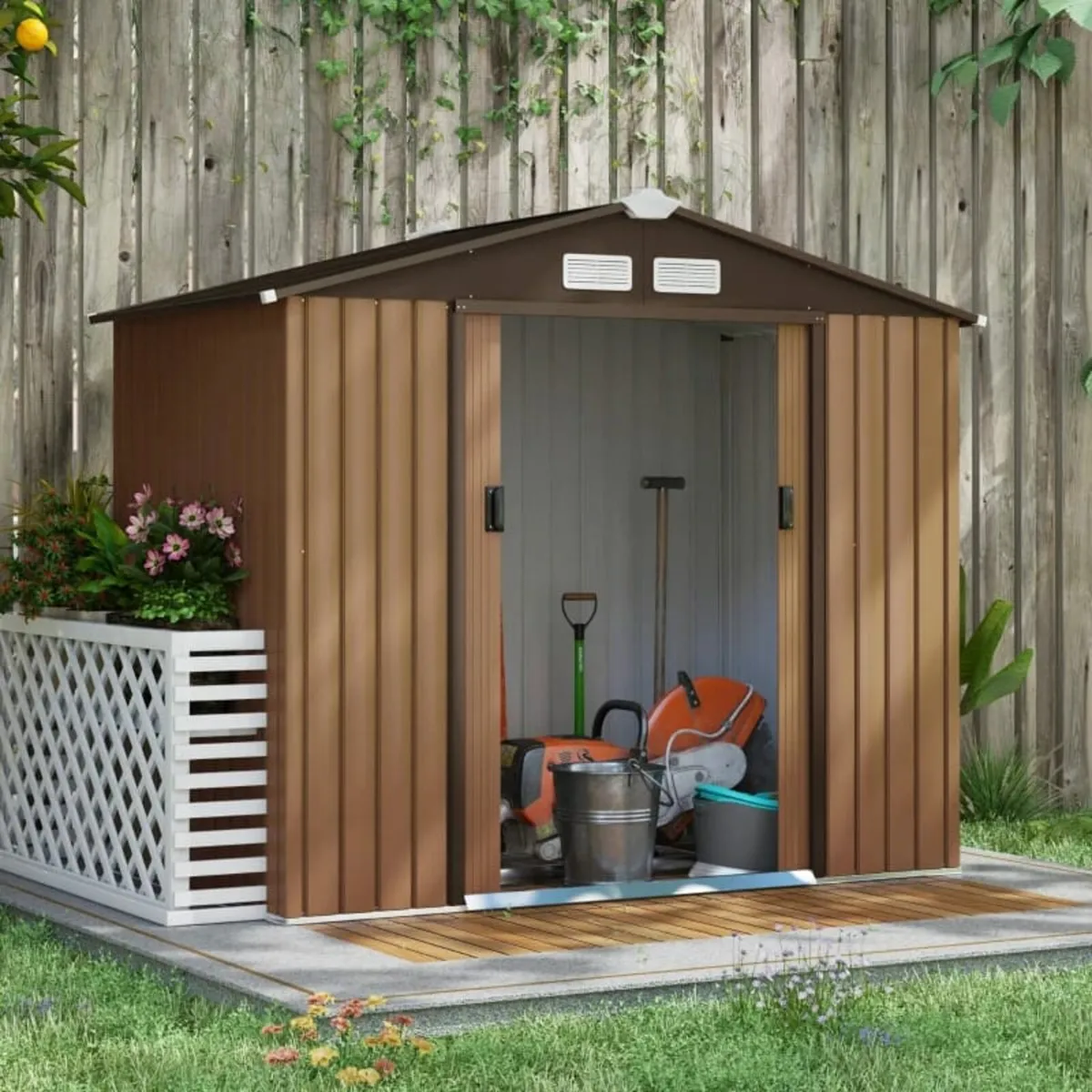 Outdoor Storage Shed, 7ft x 4ft, Large Patio Roofe - Image 4